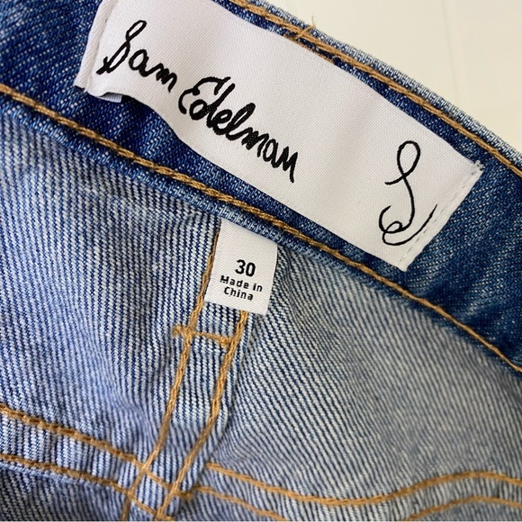 Sam Edelman Yaro High Rise Pinch Waist Jeans Skyline Womens 30 Distressed 90s - Picture 10 of 15